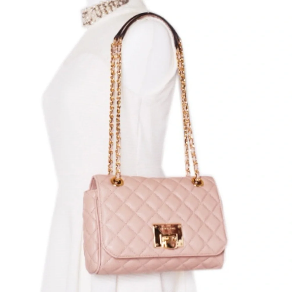 🔥 Michael Kors Leather MD Shoulder Flap Oyster Color - Picture 6 of 13